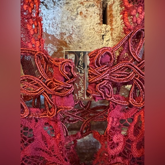 For Love & Lemons Mon Cheri Red Lace Mini Dress - NWT! SIZE MEDIUM - Picture 7 of 9